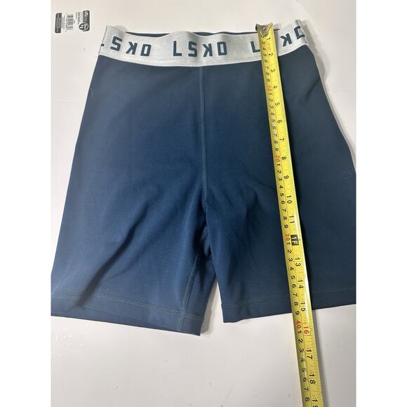 LSKD Mid Tight Short Women Size Xs Dark Green Embossed Logo Excellent Mint Cond - Picture 5 of 6